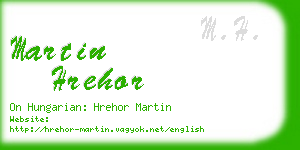 martin hrehor business card